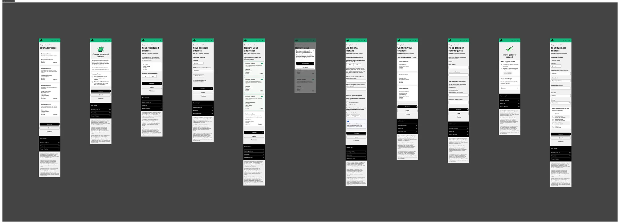 COBA mobile journey — Cancara design system