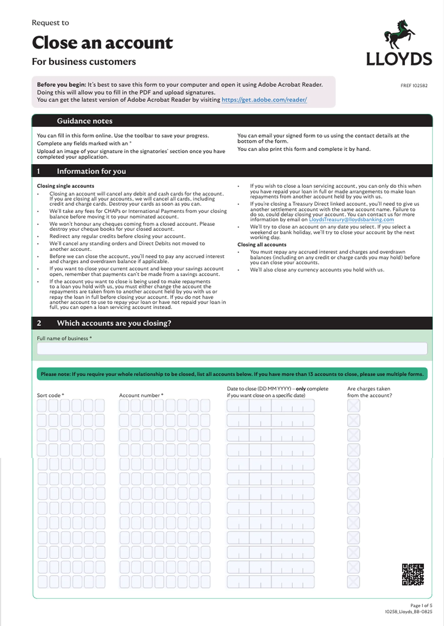 Offboarding paper form — page 1