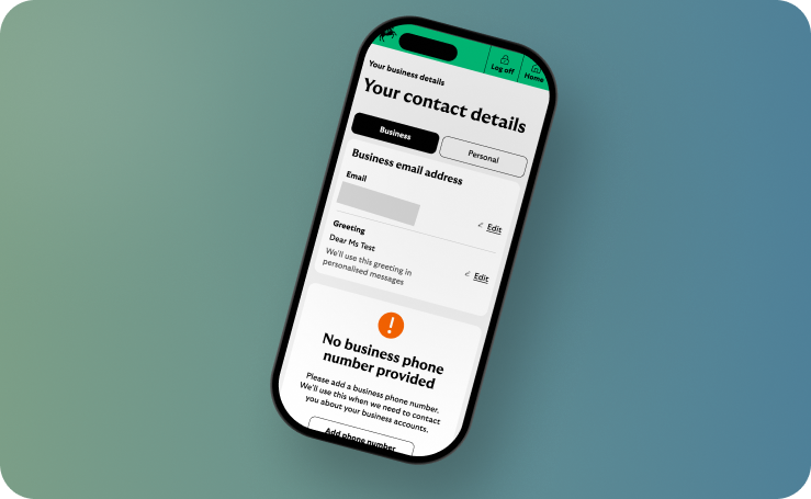 Contact details app screen